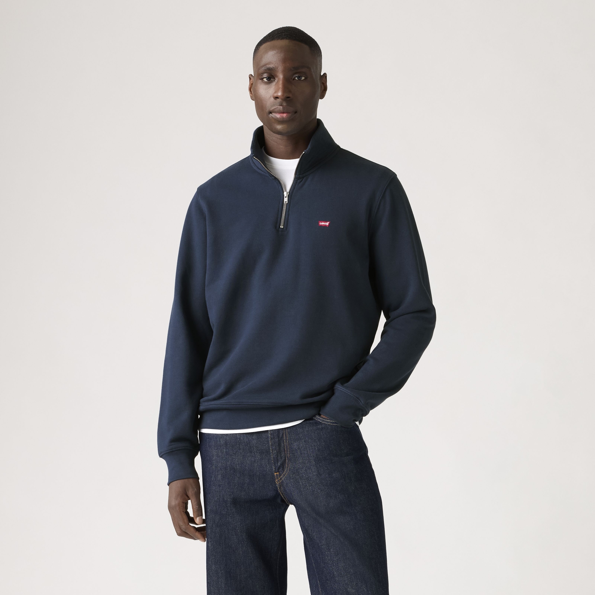 Laivastonsininen Original Housemark Quarter-Zip Pullover | Mies